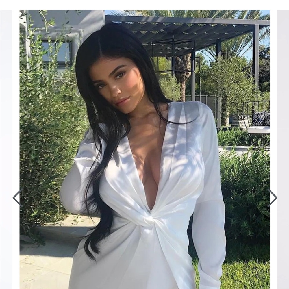 Fashion nova white satin dress.